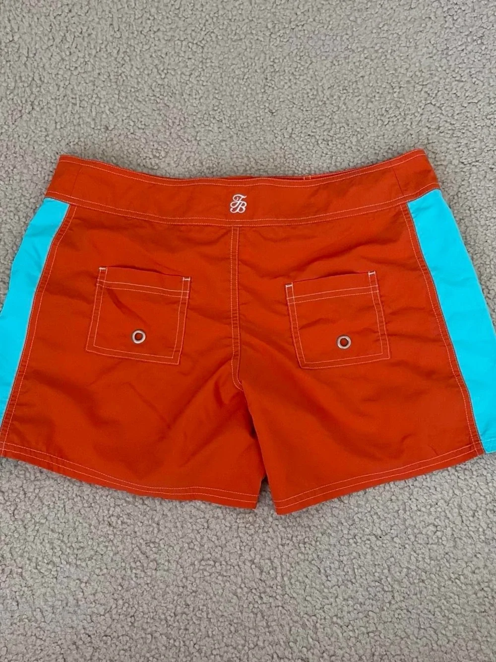 Tommy Bahama Orange Swim Shorts with Aqua Side Panels